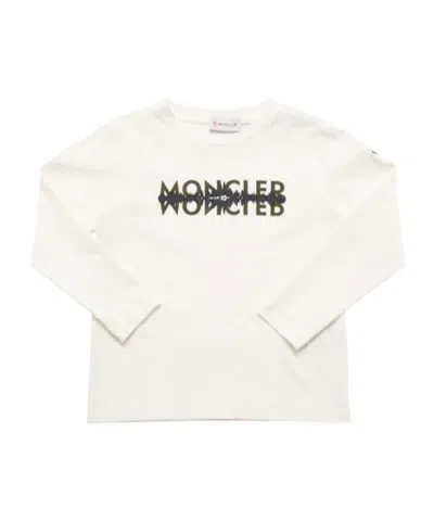Moncler Babies' Logo Motif L/s Cotton T-shirt -  - Boys  - White - 12y