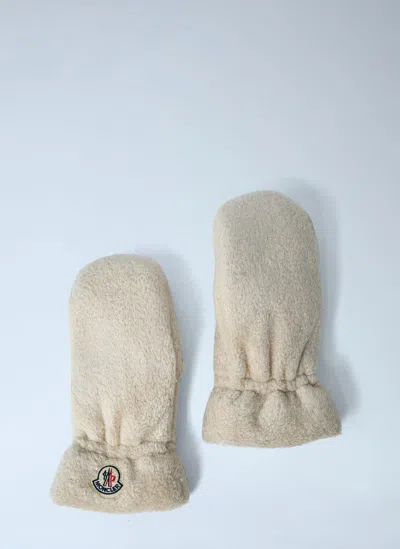 Moncler Logo Motif Mittens In White