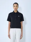 Moncler Collared Polo Shirt With Ribbed Hem Detail In Black
