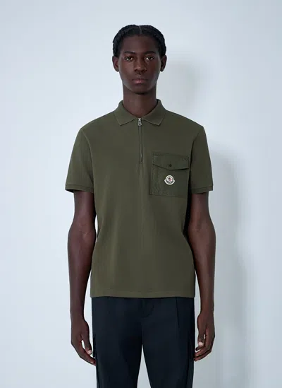 Moncler Logo Motif Polo Shirt In Green