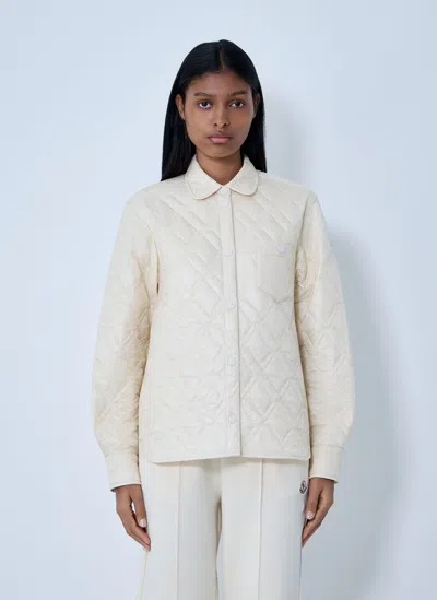 Moncler Logo Motif Quilted Jacket In White