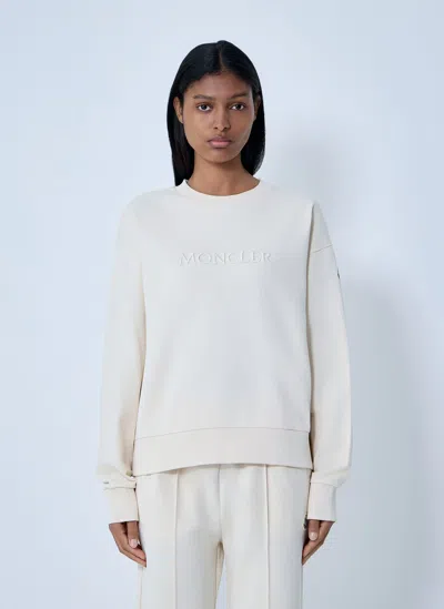 Moncler Logo Motif Sweatshirt In White