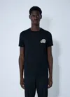 Moncler Double Logo Patch Cotton T-shirt Clothing In Black