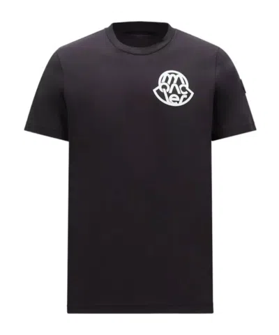 Moncler Logo Motif T-shirt In Black