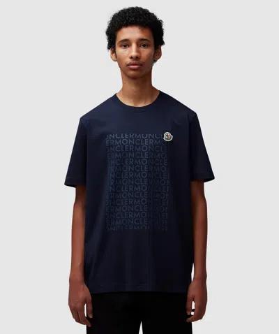 Moncler Logo Motif T-shirt In Navy