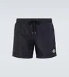 Moncler Swim Shorts With Elastic Waistband And Pockets In Blue