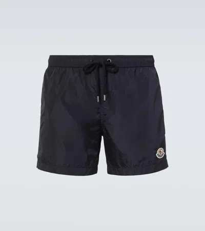 Moncler Swim Shorts With Elastic Waistband And Pockets In Blue