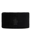 Moncler Fine Wool Neck Scarf Stripes In Black