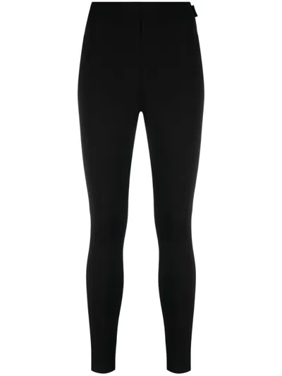 Moncler Logo Nylon Leggings In Black