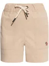 Moncler Grenoble Women Logo Nylon Shorts In Beige