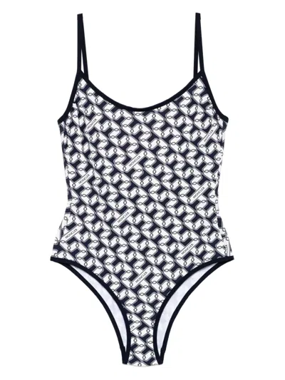 Moncler Womens Printed Beachwear One-piece Swimsuit In Black