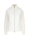 Moncler Quilted Wool Jacket Feather Insert In White