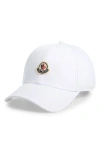 Moncler Mens Logo-patch Cotton Baseball Cap Natural In White