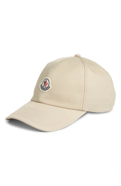 Moncler Logo Patch Adjustable Baseball Cap In Beige