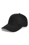 Moncler Logo Patch Adjustable Baseball Cap In Black
