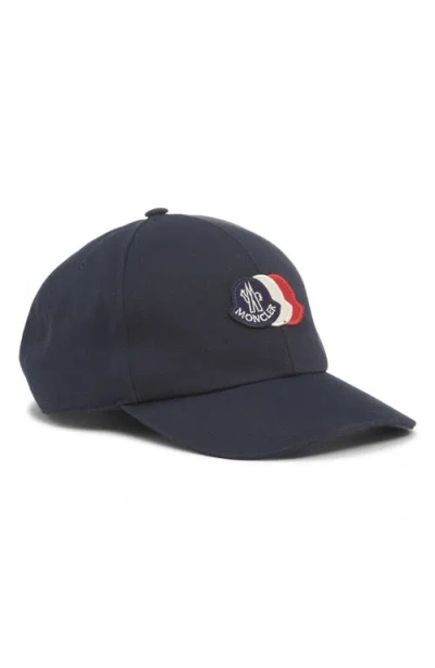 Moncler Logo Patch Adjustable Baseball Cap In Metallic