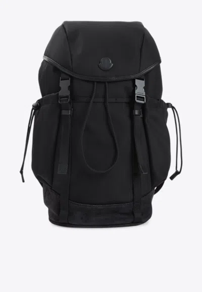 Moncler Logo-patch Backpack In Black