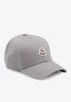 Moncler Grey Cotton Gabardine Baseball Cap In Gray