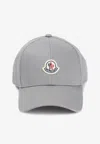 Moncler Grey Cotton Gabardine Baseball Cap In Gray