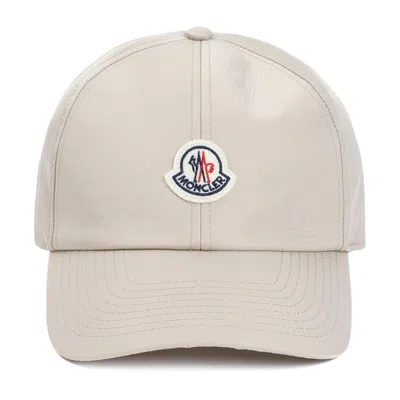 Moncler Logo Patch Baseball Cap In Neutrals