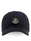 Moncler Men's Logo Patch Cap In Black