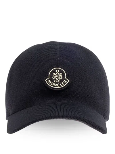 Moncler Logo-patch Baseball Cap In Black