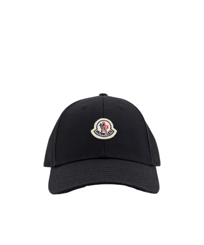 Moncler Logo Patch Baseball Cap In Black