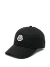 Moncler Logo Patch Baseball Cap In Black