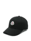 Moncler Logo Patch Baseball Cap In Black