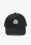 Moncler Logo Patch Baseball Cap In Black