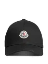 Moncler Logo Patch Adjustable Baseball Cap In Black