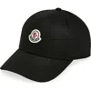Moncler Logo Patch Baseball Cap In Black