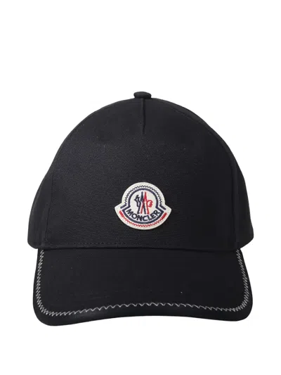 Moncler Logo-patch Baseball Cap In Black