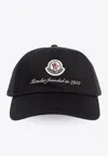 Moncler Logo Patch Baseball Cap In Black