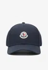 Moncler Logo Patch Baseball Cap In Blue