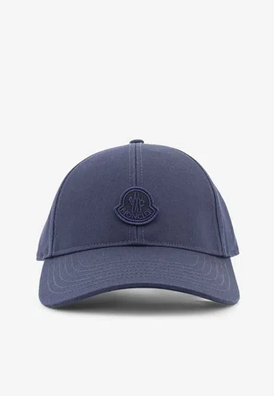Moncler Logo Patch Baseball Cap In Blue