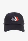 Moncler L20913b000210u618 Tricolour Logo Baseball Cap In Blue
