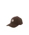 Moncler Logo Patch Baseball Cap In Brown