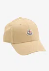 Moncler Beige Baseball Cap With Embroidered Logo In Brown