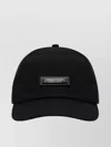 Moncler Logo Patch Baseball Cap Curved Brim In Black