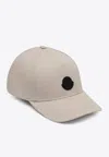 Moncler Logo Patch Baseball Cap In Ecru