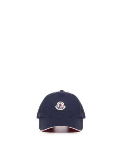 Moncler Logo Patch Baseball Cap In Navy