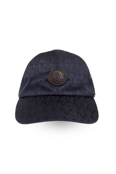 Moncler Logo Patch Baseball Cap In Navy