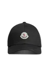 Moncler Logo Patch Adjustable Baseball Cap In Negro