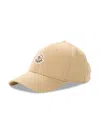 Moncler Beige Baseball Cap With Embroidered Logo In Neutral