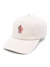 Moncler Grenoble Structured Baseball Cap With Embroidered Logo In Neutrals