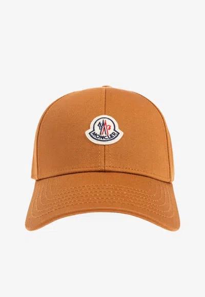Moncler Logo Patch Baseball Cap In Yellow