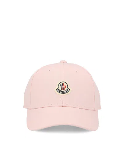 Moncler Logo Patch Baseball Cap In Pink