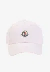 Moncler Gabardine Baseball Cap With Logo Patch In Pink
