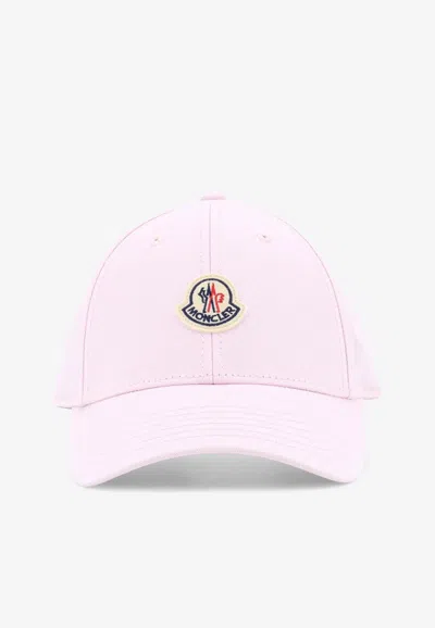 Moncler Logo Patch Baseball Cap In Pink